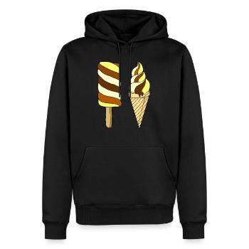 Eis - Männer Premium Bio Hoodie - Schwarz - Vorne - Nico (187cm)