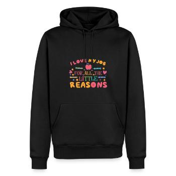 Kindergärtner - Männer Premium Bio Hoodie - Schwarz - Vorne - Nico (187cm)