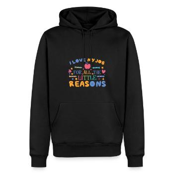 Mignon enseignante de maternelle - Sweat à capuche Premium bio Homme - noir - Devant - Nico (187cm)