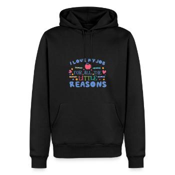 Enseigner Dire garderie Montessori - Sweat à capuche Premium bio Homme - noir - Devant - Nico (187cm)