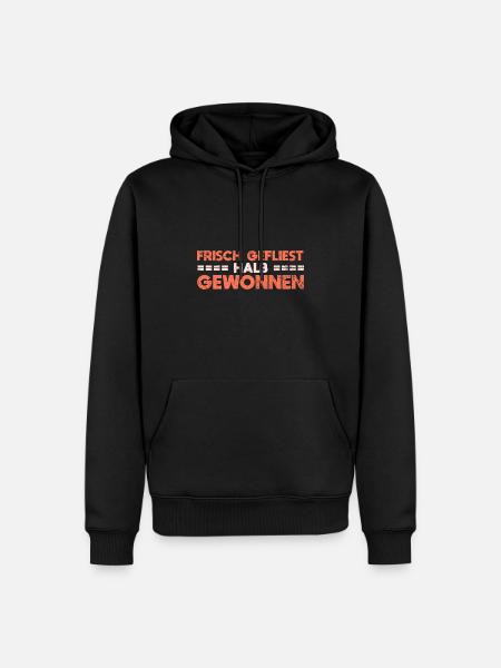 Frisch Gefliest, Halb Gewonnen. - Männer Premium Bio Hoodie - Schwarz