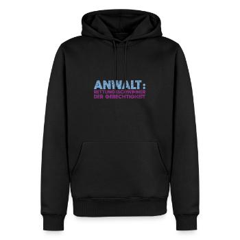 Anwalt: Rettungsschwimmer Der Gerechtigkeit - Männer Premium Bio Hoodie - Schwarz - Vorne - Nico (187cm)