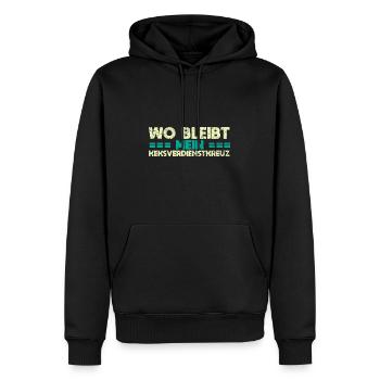 Wo Bleibt Mein Keksverdienstkreuz - Männer Premium Bio Hoodie - Schwarz - Vorne - Nico (187cm)
