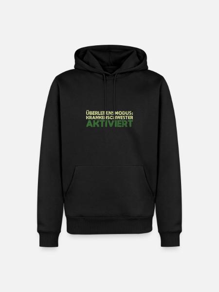 Überlebensmodus: Krankenschwester Aktiviert - Männer Premium Bio Hoodie - Schwarz