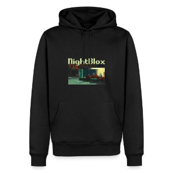 NightBlox - Männer Premium Bio Hoodie - Schwarz - Vorne - Nico (187cm)