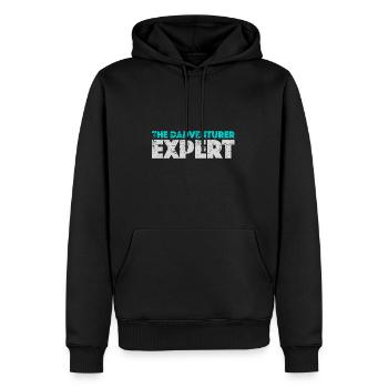 Le papa aventurier - Sweat à capuche Premium bio Homme - noir - Devant - Nico (187cm)