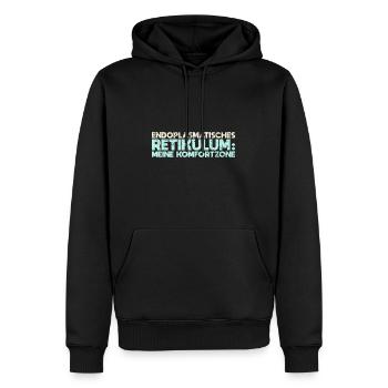 Endoplasmatisches Retikulum: Meine Komfortzone - Männer Premium Bio Hoodie - Schwarz - Vorne - Nico (187cm)