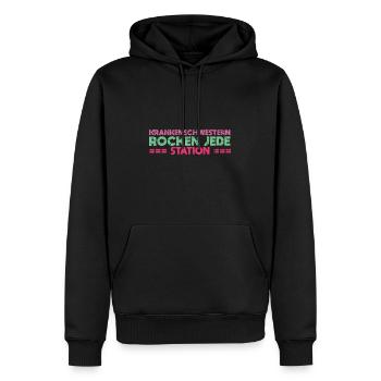 Krankenschwestern Rocken Jede Station - Männer Premium Bio Hoodie - Schwarz - Vorne - Nico (187cm)