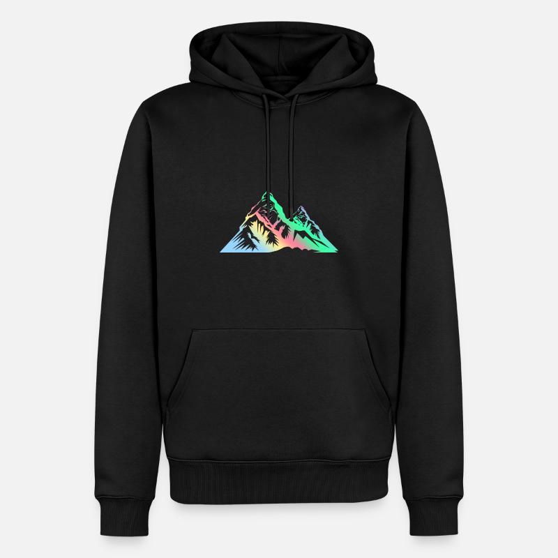 Montagnes Montagnes colorées - Sweat à capuche Premium bio Homme - noir