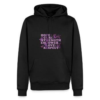 Epilepsy Warrior Purple Ribbon Epilepsy Awareness - Men’s Premium Organic Hoodie - black - Front - Nico (187cm)