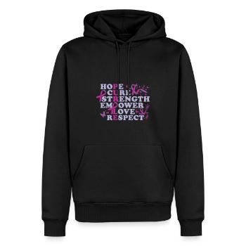 Mois de la sensibilisation à l’épilepsie - Sweat à capuche Premium bio Homme - noir - Devant - Nico (187cm)