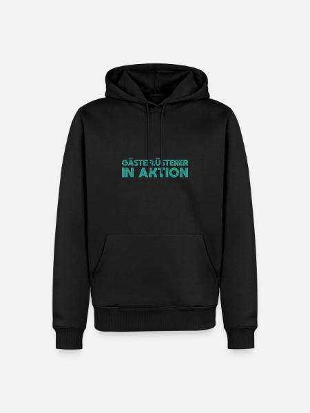 Gästeflüsterer In Aktion - Männer Premium Bio Hoodie - Schwarz