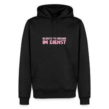Bleistiftkrieger Im Dienst - Männer Premium Bio Hoodie - Schwarz - Vorne - Nico (187cm)
