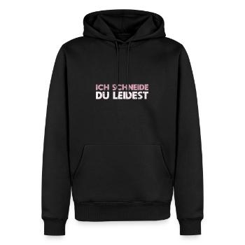 Ich Schneide, Du Leidest - Männer Premium Bio Hoodie - Schwarz - Vorne - Nico (187cm)