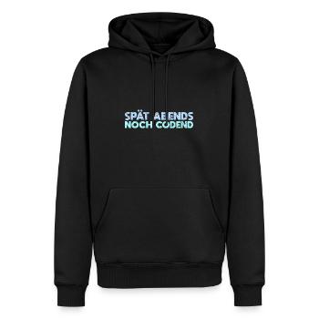 Spät Abends, Noch Codend - Männer Premium Bio Hoodie - Schwarz - Vorne - Nico (187cm)
