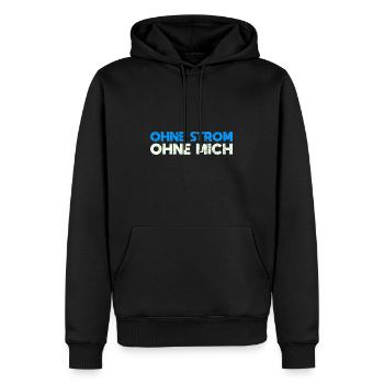 Ohne Strom, Ohne Mich - Männer Premium Bio Hoodie - Schwarz - Vorne - Nico (187cm)