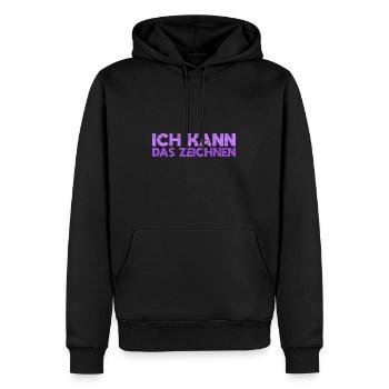 Ich Kann Das Zeichnen - Männer Premium Bio Hoodie - Schwarz - Vorne - Nico (187cm)
