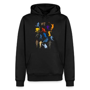 sportif - Sweat à capuche Premium bio Homme - noir - Devant - Nico (187cm)