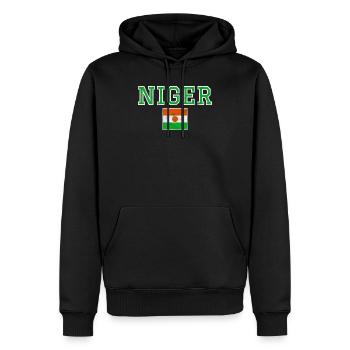 Niger - Männer Premium Bio Hoodie - Schwarz - Vorne - Nico (187cm)