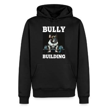 Français Bulldog Frenchie Bodybuilding Dog - Sweat à capuche Premium bio Homme - noir - Devant - Nico (187cm)