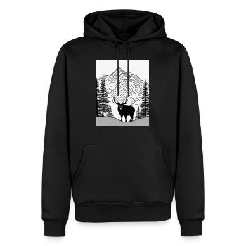 Simple Natur - Männer Premium Bio Hoodie - Schwarz - Vorne - Nico (187cm)