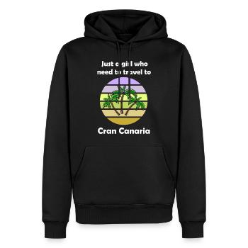Vacances à Cran Canaraia - Sweat à capuche Premium bio Homme - noir - Devant - Nico (187cm)