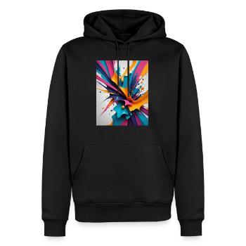 Farbklecks - Männer Premium Bio Hoodie - Schwarz - Vorne - Nico (187cm)
