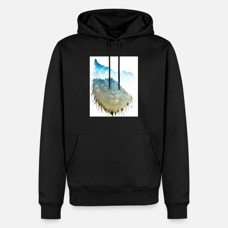 Löwe - Männer Premium Bio Hoodie - Schwarz
