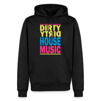 House Music - Sweat à capuche Premium bio Homme - noir - Devant - Nico (187cm)