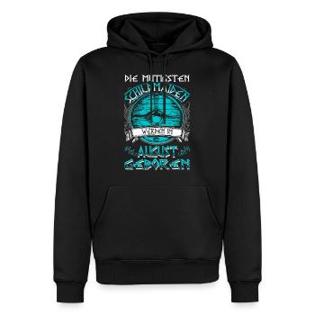 August - Scifiandtvtalk - birthday - DE - Men’s Premium Organic Hoodie - black - Front - Nico (187cm)