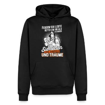 Feuerwehr Feuerwehrmann Feuerwehrfrau Träume - Männer Premium Bio Hoodie - Schwarz - Vorne - Nico (187cm)