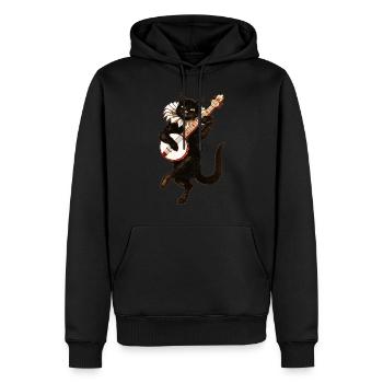 cat - Men’s Premium Organic Hoodie - black - Front - Nico (187cm)
