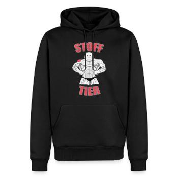 Stofftier - Männer Premium Bio Hoodie - Schwarz - Vorne - Nico (187cm)