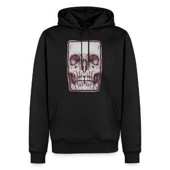 Front Skull - Men’s Premium Organic Hoodie - black - Front - Nico (187cm)