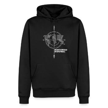 Anniversaire de la chemise de conservation de la nature - Sweat à capuche Premium bio Homme - noir - Devant - Nico (187cm)