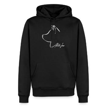 AKITA INU Profil E WILSIGNS - Männer Premium Bio Hoodie - Schwarz - Vorne - Nico (187cm)