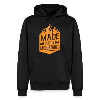 Pour les montagnes faites cadeau de grimpeur randonneur - Sweat à capuche Premium bio Homme - noir - Devant - Nico (187cm)