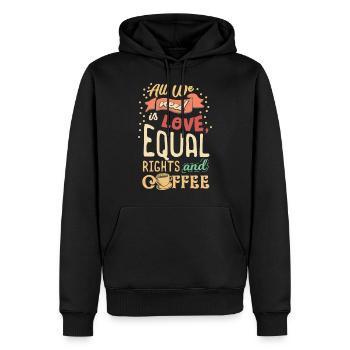 LGBT LGBTQ Arc-en-ciel Gay Lesbienne Cadeau - Sweat à capuche Premium bio Homme - noir - Devant - Nico (187cm)
