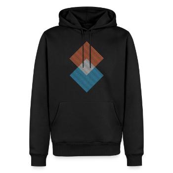 Geometrische Formen - Männer Premium Bio Hoodie - Schwarz - Vorne - Nico (187cm)