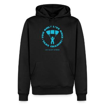 Parachute - Sweat à capuche Premium bio Homme - noir - Devant - Nico (187cm)