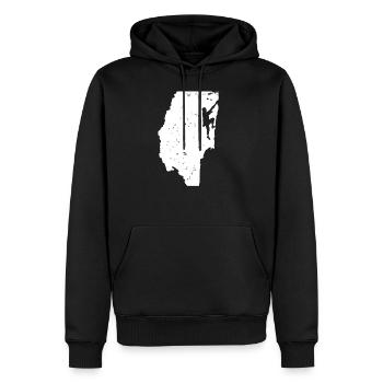 Bouldern & Freiklettern T-Shirt & Geschenkidee - Männer Premium Bio Hoodie - Schwarz - Vorne - Nico (187cm)