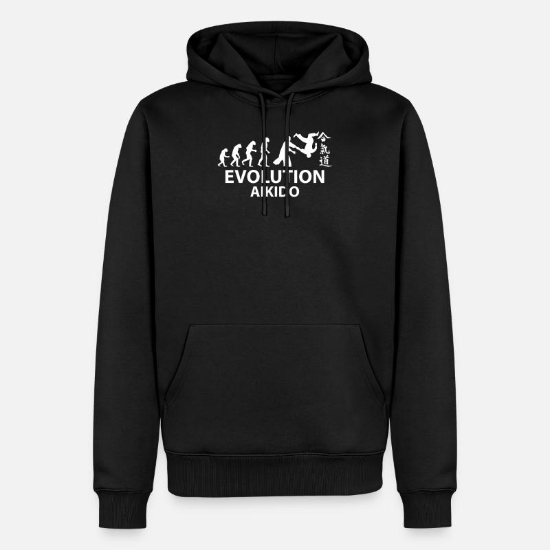 Aikido Evolution T-Shirt & Geschenkidee - Männer Premium Bio Hoodie - Schwarz