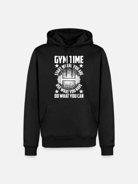 Workout "Gym Time" - Men’s Premium Organic Hoodie - black