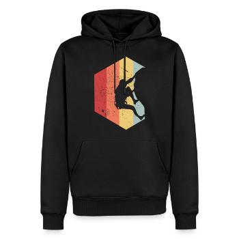 Escalade montagne alpine Sport - Sweat à capuche Premium bio Homme - noir - Devant - Nico (187cm)