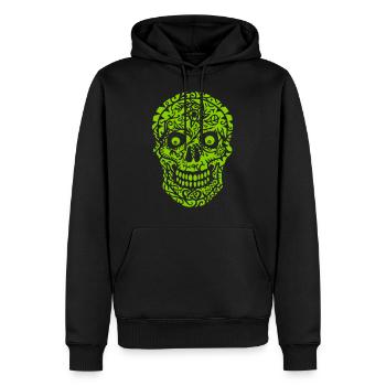 Kranie - Herre Premium økologisk hoodie - sort - Foran - Nico (187cm)