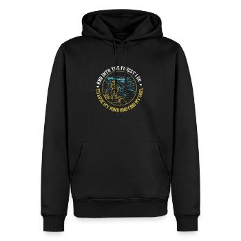 et dans la forêt je vais perdre mon esprit et trouver - Sweat à capuche Premium bio Homme - noir - Devant - Nico (187cm)