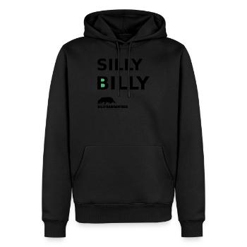 Dummer Billy - Männer Premium Bio Hoodie - Schwarz - Vorne - Nico (187cm)