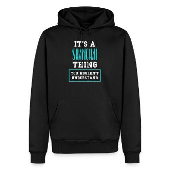 Shanghai China - Männer Premium Bio Hoodie - Schwarz - Vorne - Nico (187cm)
