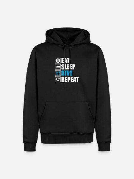 Plongée - Sweat à capuche Premium bio Homme - noir