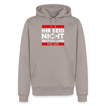 Gift Against Right Racism AFD Colorful Links - Sweat à capuche Premium bio Homme - taupe - Devant - Nico (187cm)